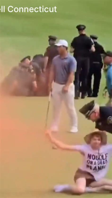 Climate protesters disrupt play at 18th hole of PGA Tour’s  .